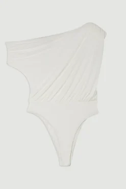 KarenMillen Body en jersey crêpe asymétrique<Femme Tops