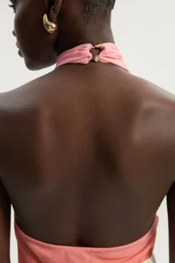 KarenMillen Body en jersey en maille ombrée Sunset à encolure halter croisée<Femme Tops D’Automne|Tops