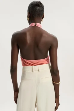 KarenMillen Body en jersey en maille ombrée Sunset à encolure halter croisée<Femme Tops D’Automne|Tops