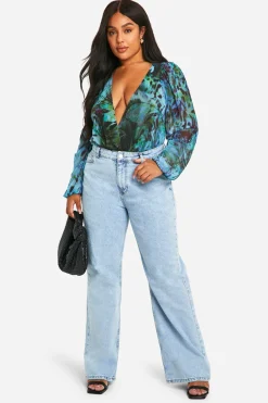 Body en maille à imprimé animal wrap – Grande taille