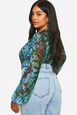 Body en maille à imprimé animal wrap – Grande taille