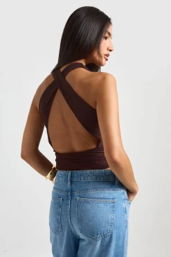 Body En Mesh Avec Détail Dos Croisé