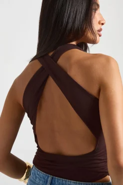 Body En Mesh Avec Détail Dos Croisé