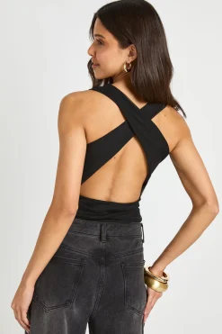 Body En Mesh Avec Détail Dos Croisé