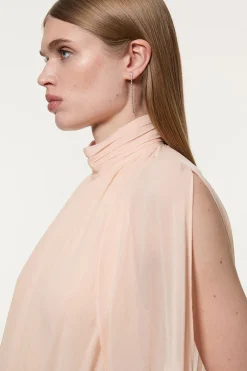 Body en viscose géorgette Cady à insert de dentelle