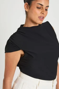 boohoo Body Froncé Grande Taille Avec Encolure Montante<Femme Tops
