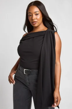 Body Grande Taille Avec Détail Drapé Épaules Dénudées