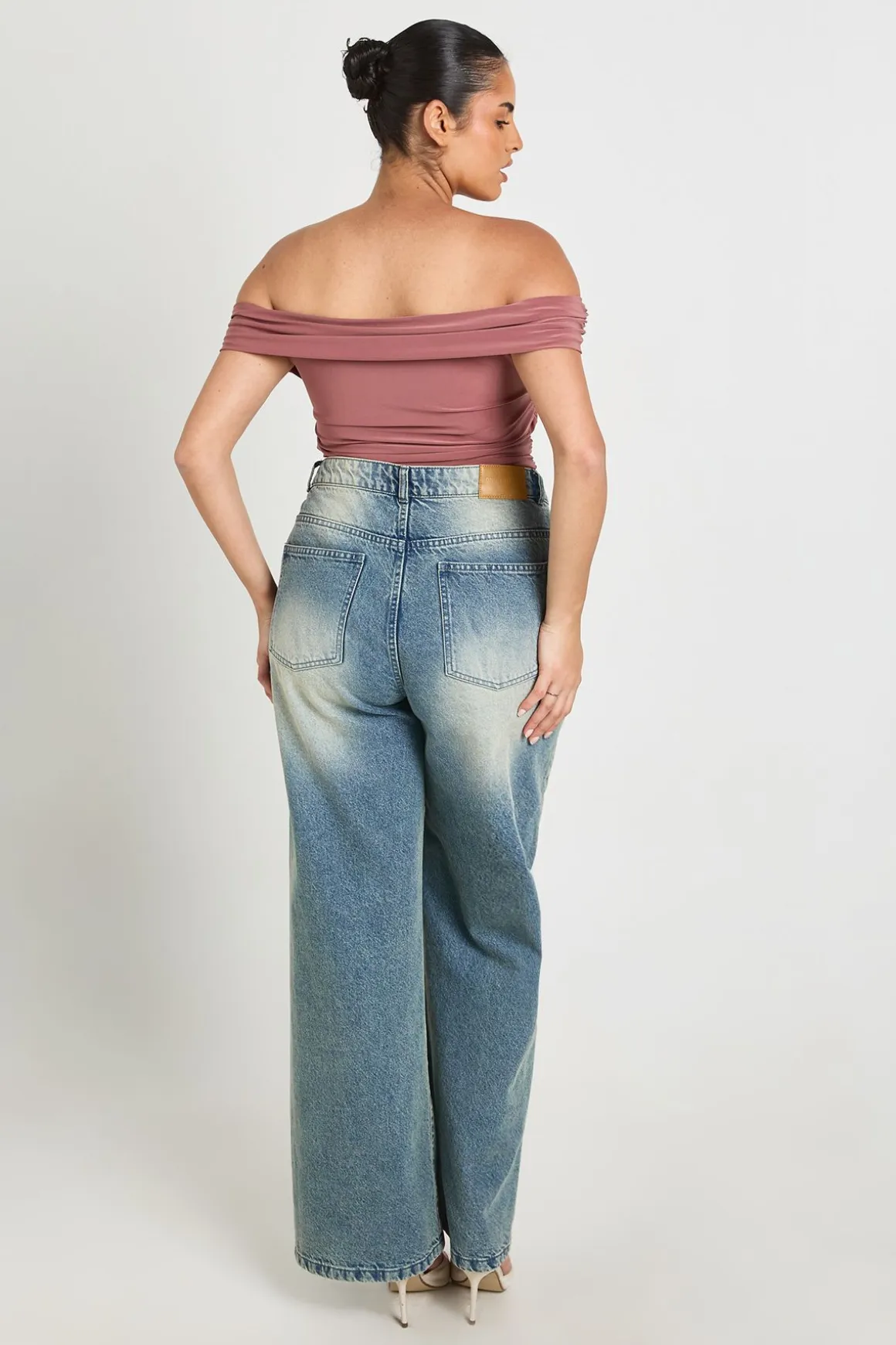 Body Grande Taille Bardot Avec Détail Torsadé