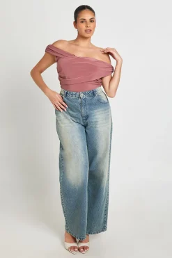 Body Grande Taille Bardot Avec Détail Torsadé