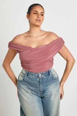 Body Grande Taille Bardot Avec Détail Torsadé