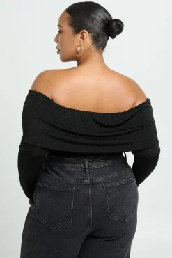 boohoo Body Grande Taille Bardot Avec Détail D'anneau Décoratif<Femme Tops