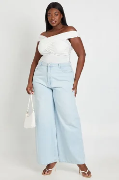 boohoo Body Grande Taille Bardot À Détail Torsadé<Femme Tops