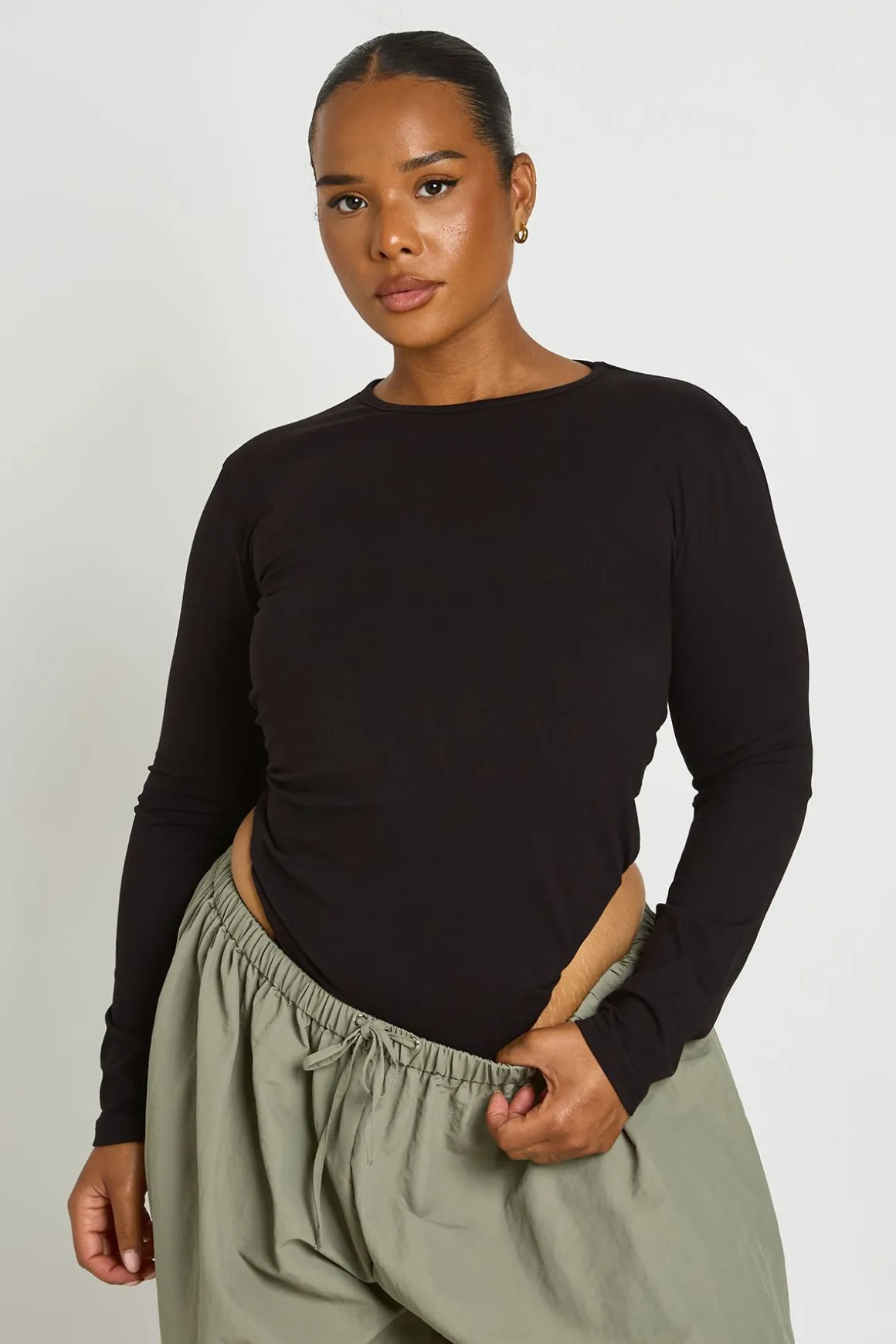 Body Grande Taille Col Rond Manches Longues