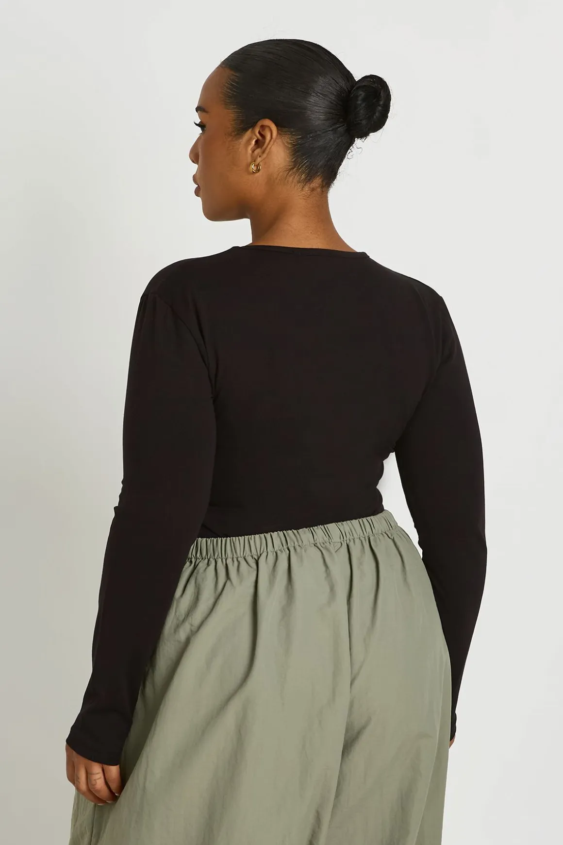 Body Grande Taille Col Rond Manches Longues