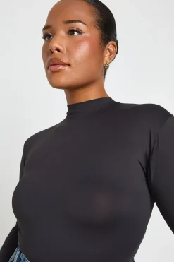 Body Grande Taille Col Rond Manches Longues Effet Seconde Peau