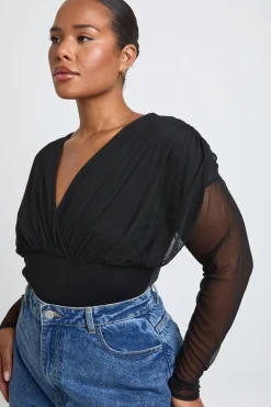 Body Grande Taille Col V Plongeant À Buste En Mesh