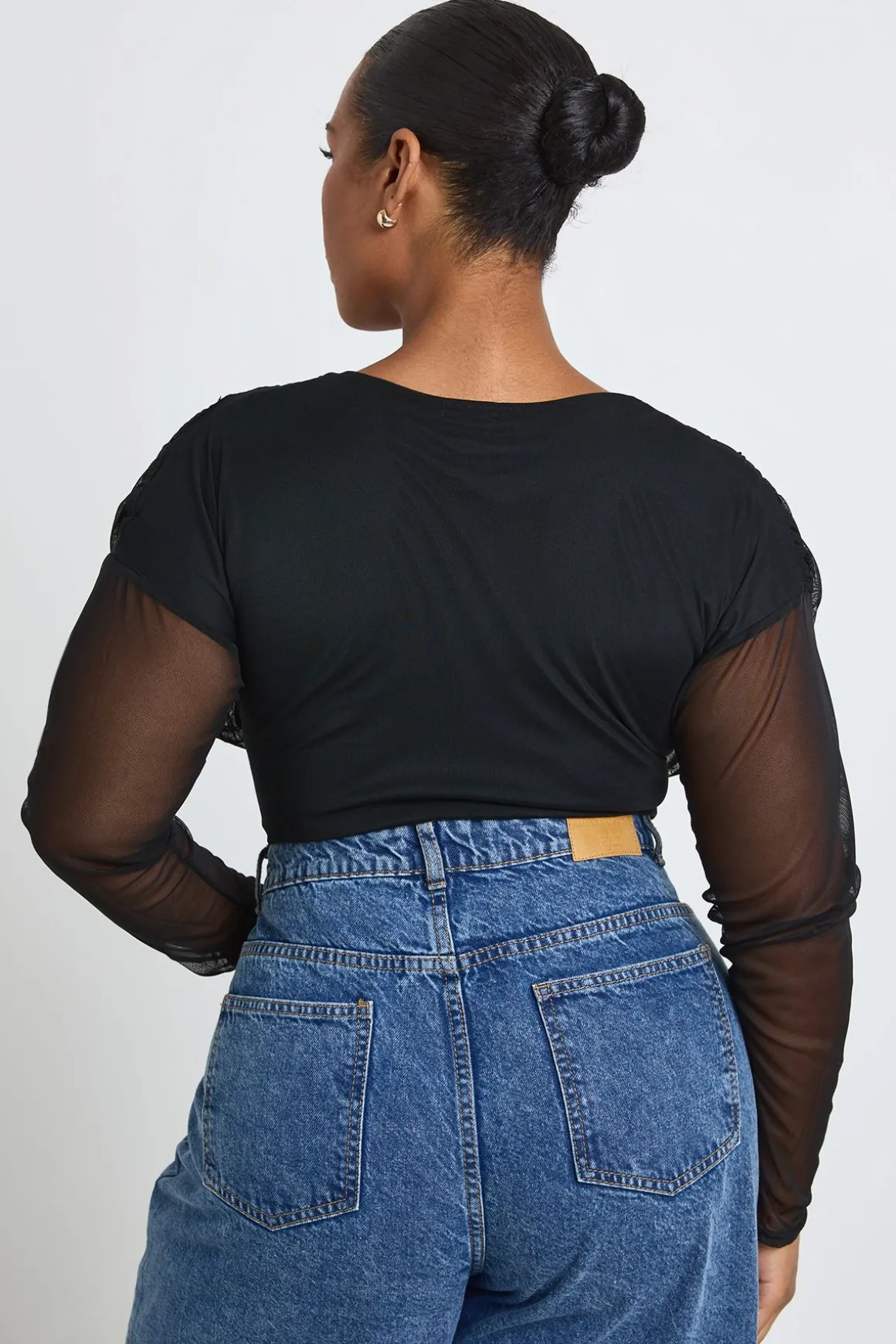 Body Grande Taille Col V Plongeant À Buste En Mesh
