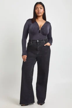 boohoo Body Grande Taille À Découpe Décolleté Avec Finitions Dorées<Femme Tops