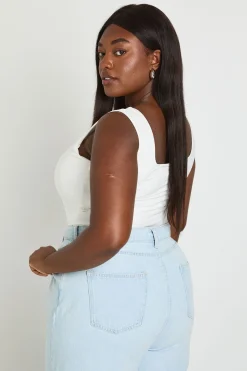 Body Grande Taille Double Épaisseur Slinky Encolure Carrée