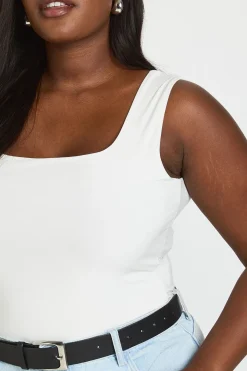 Body Grande Taille Double Épaisseur Slinky Encolure Carrée