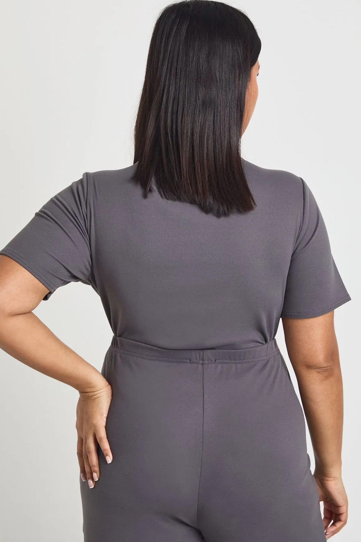 Body Grande Taille À Manches Courtes Ultra Doux Avec Encolure Rapportée