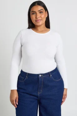 boohoo Body Grande Taille À Manches Longues Et Col Rond<Femme Basiques|Tops