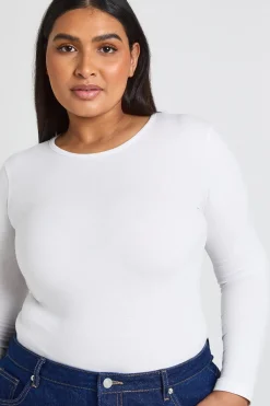 boohoo Body Grande Taille À Manches Longues Et Col Rond<Femme Basiques|Tops