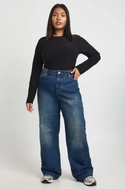 boohoo Body Grande Taille à Manches Longues en Tissu Slinky Double Épaisseur<Femme Tops