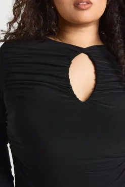 boohoo Body Grande Taille À Manches Longues Avec Découpes<Femme Tops