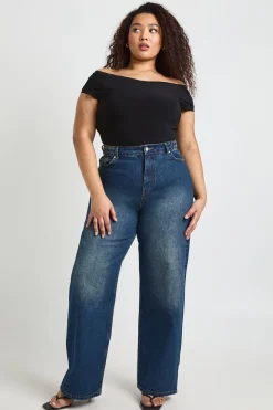 boohoo Body Grande Taille à Épaules Dénudées avec Finition Dentelle<Femme Satin Et Dentelle|Tops