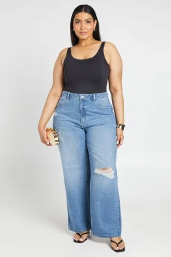 Body Grande Taille Seconde Peau À Bretelles Larges