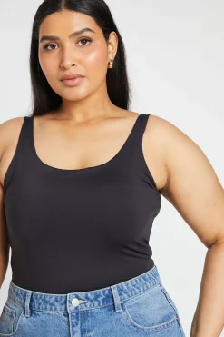 Body Grande Taille Seconde Peau À Bretelles Larges