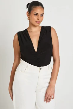 Body Grande Taille Slinky Froncé À Encolure En V