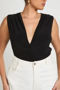 Body Grande Taille Slinky Froncé À Encolure En V