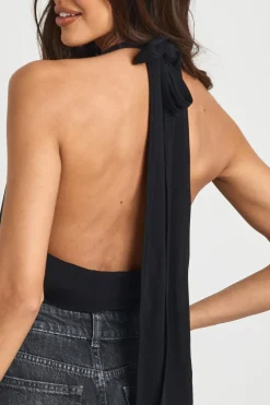 Body Licou à Double Couche Slinky avec Détail Foulard