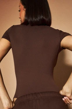 DSGN Studio Body À Manches Courtes Et Col Rond En Tissu Ultra-doux<Femme Dsgn Studio|Tops