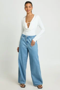 boohoo Body À Manches Longues Avec Col Bénitier Profond<Femme Tops