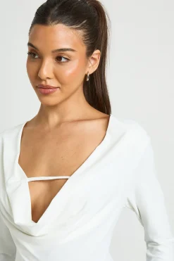 boohoo Body À Manches Longues Avec Col Bénitier Profond<Femme Tops