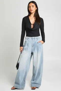 boohoo Body À Manches Longues Col Bénitier Profond<Femme Tops
