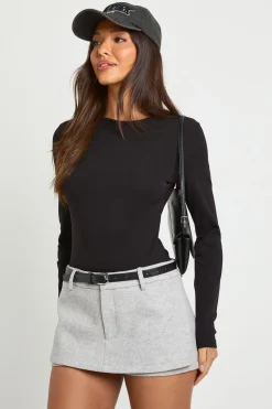 boohoo Body à manches longues à col rond<Femme Basiques|Tops