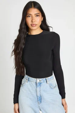 Body À Manches Longues Col Rond En Jersey Slinky Double Épaisseur Coupe Tall