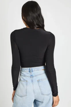 Body À Manches Longues Col Rond En Jersey Slinky Double Épaisseur Coupe Tall