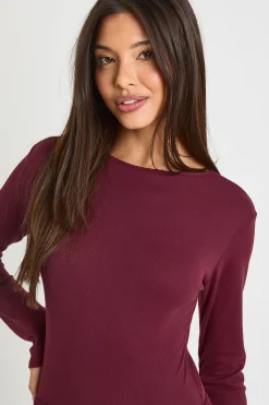 boohoo Body à manches longues ultra doux<Femme Tops|Looks Bordeaux