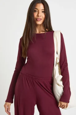 boohoo Body à manches longues ultra doux<Femme Tops|Looks Bordeaux