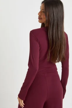 boohoo Body à manches longues ultra doux<Femme Tops|Looks Bordeaux