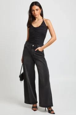 boohoo Body Moulant Mat À Col V Avec Fronces<Femme Tops