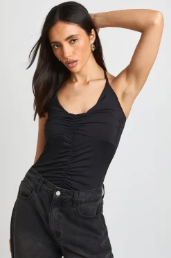 boohoo Body Moulant Mat À Col V Avec Fronces<Femme Tops