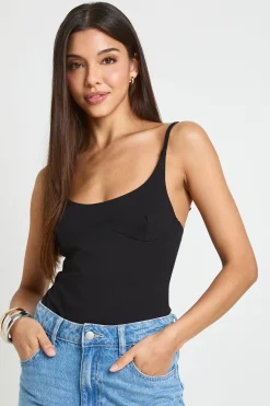 boohoo Body Moulant Premium À Bretelles Avec Découpes Contour<Femme Tops
