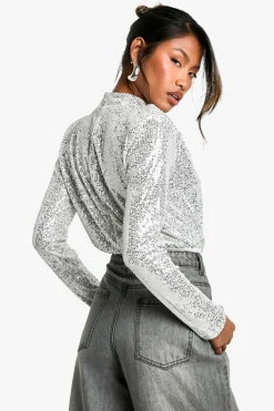 boohoo Body pailleté à col montant<Femme Tops