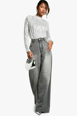 boohoo Body pailleté à col montant<Femme Tops